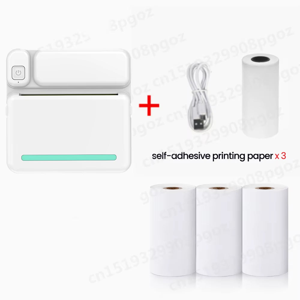 Portable Mini Printer Thermal Label Printer Sticker Inkless HD Pocket Printers for Phone Bluetooth Miniprint Printing Photo