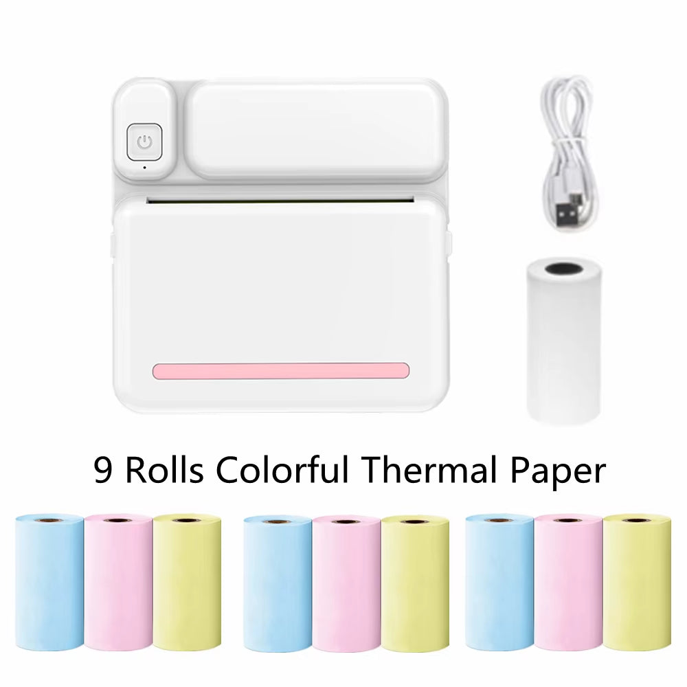 Portable Mini Printer Thermal Label Printer Sticker Inkless HD Pocket Printers for Phone Bluetooth Miniprint Printing Photo