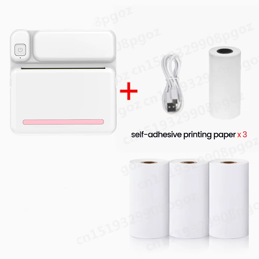 Portable Mini Printer Thermal Label Printer Sticker Inkless HD Pocket Printers for Phone Bluetooth Miniprint Printing Photo