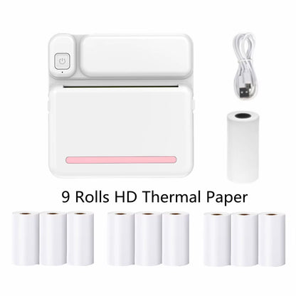 Portable Mini Printer Thermal Label Printer Sticker Inkless HD Pocket Printers for Phone Bluetooth Miniprint Printing Photo