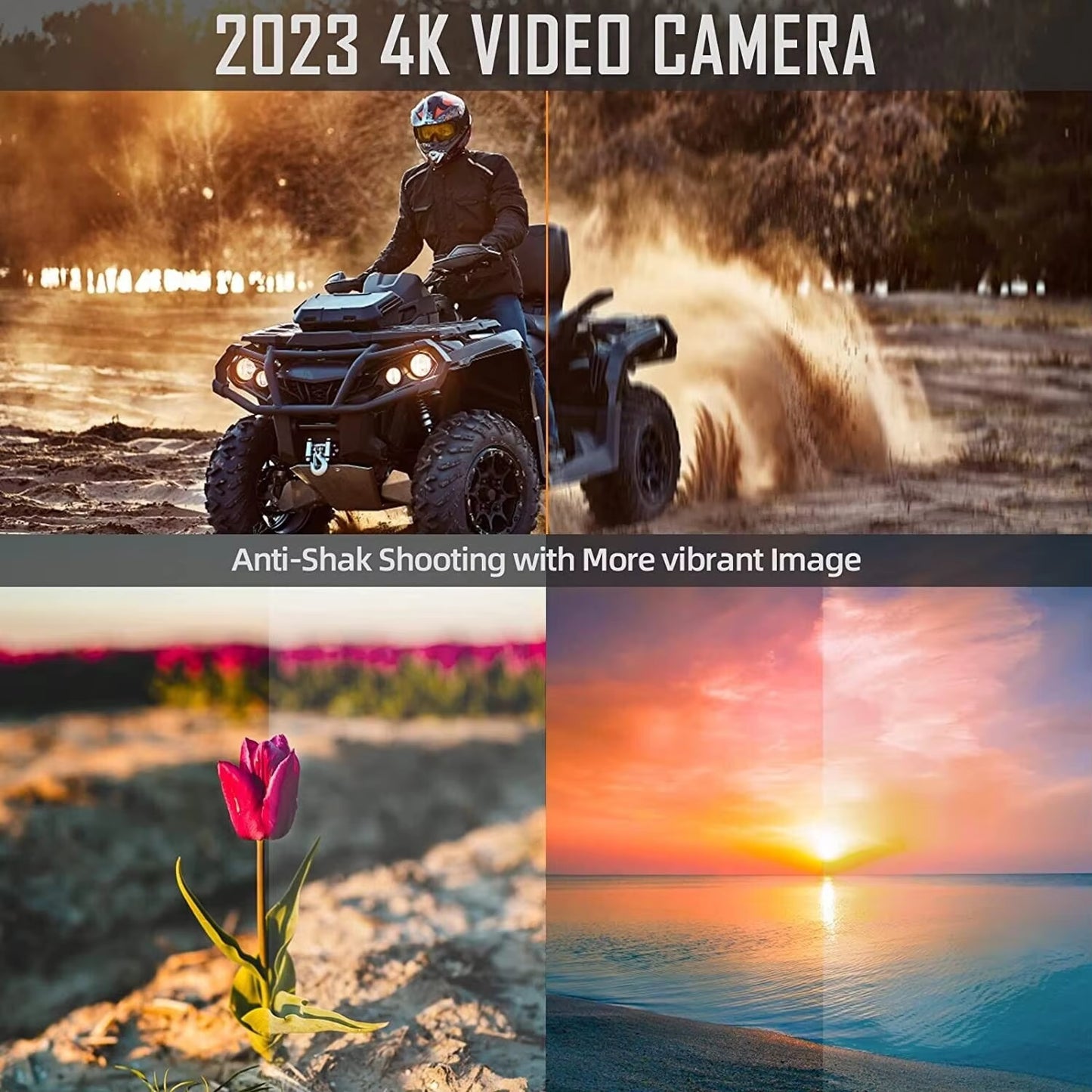 4K Digital Cameras for Photography48Mp Video Camera for Youtube Vlogger Kit-Microphone & Remote Control Tripod Grip