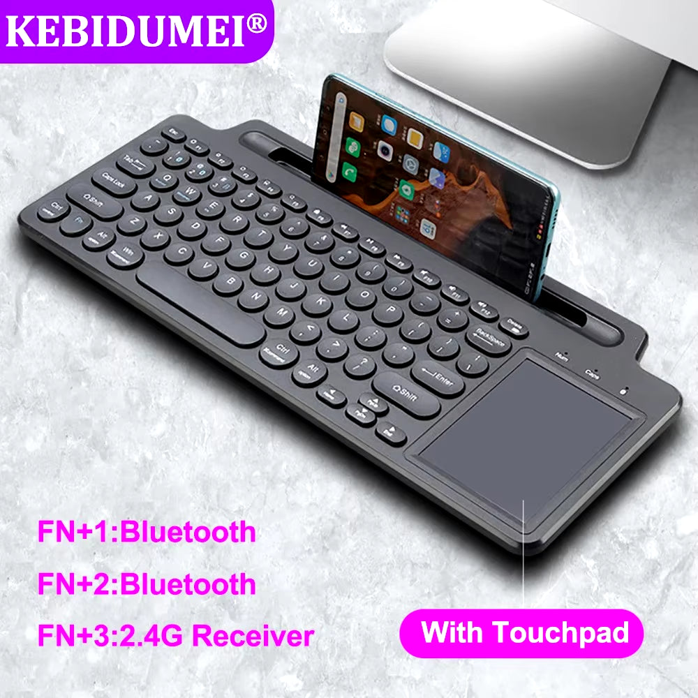 Bluetooth Keyboard 2.4G Wireless Keyboard with Touchpad Card Slot Keyboard for Laptop Tablet Android IOS Ipad Gaming Keyboard