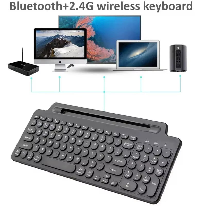 Bluetooth Keyboard 2.4G Wireless Keyboard with Touchpad Card Slot Keyboard for Laptop Tablet Android IOS Ipad Gaming Keyboard