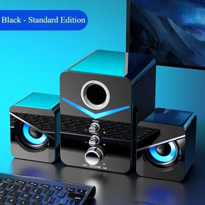 SADA Computer Speaker Home Desktop Computer Laptop Universal Small Speaker Wired Desktop Subwoofer Speaker