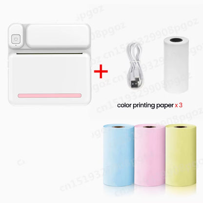 Portable Mini Printer Thermal Label Printer Sticker Inkless HD Pocket Printers for Phone Bluetooth Miniprint Printing Photo