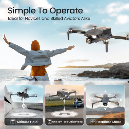 L500 Pro GPS Drone with 4K HD Camera for Adults and Beginners, FPV RC Quadcopter with Brushless Motor, 5G WIFI Transmission, 2 Batteries, Black