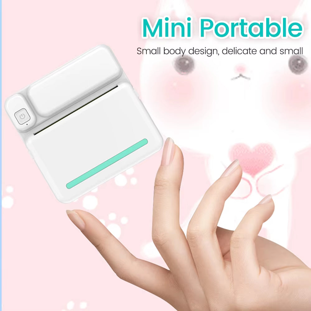 Portable Mini Printer Thermal Label Printer Sticker Inkless HD Pocket Printers for Phone Bluetooth Miniprint Printing Photo