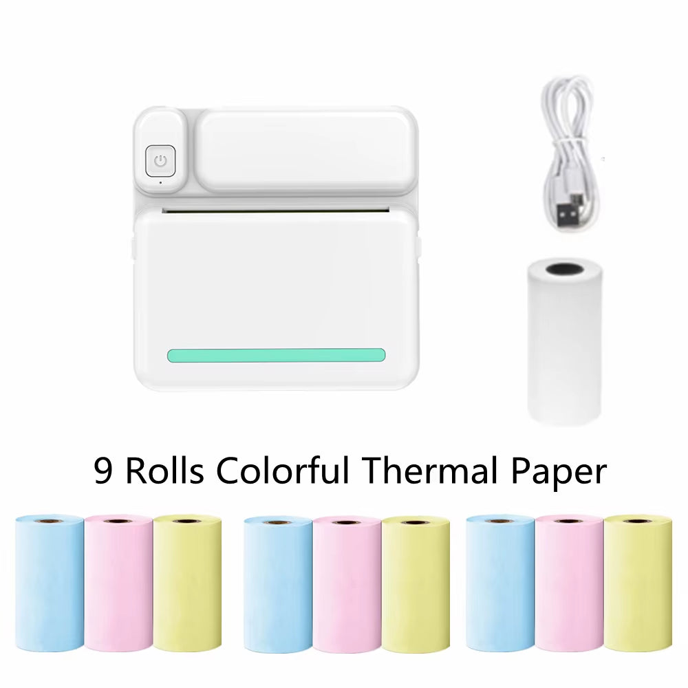 Portable Mini Printer Thermal Label Printer Sticker Inkless HD Pocket Printers for Phone Bluetooth Miniprint Printing Photo